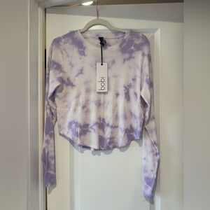 Bobi Los Angeles Lavender Tie-Dye Long Sleeve Top - Size Medium